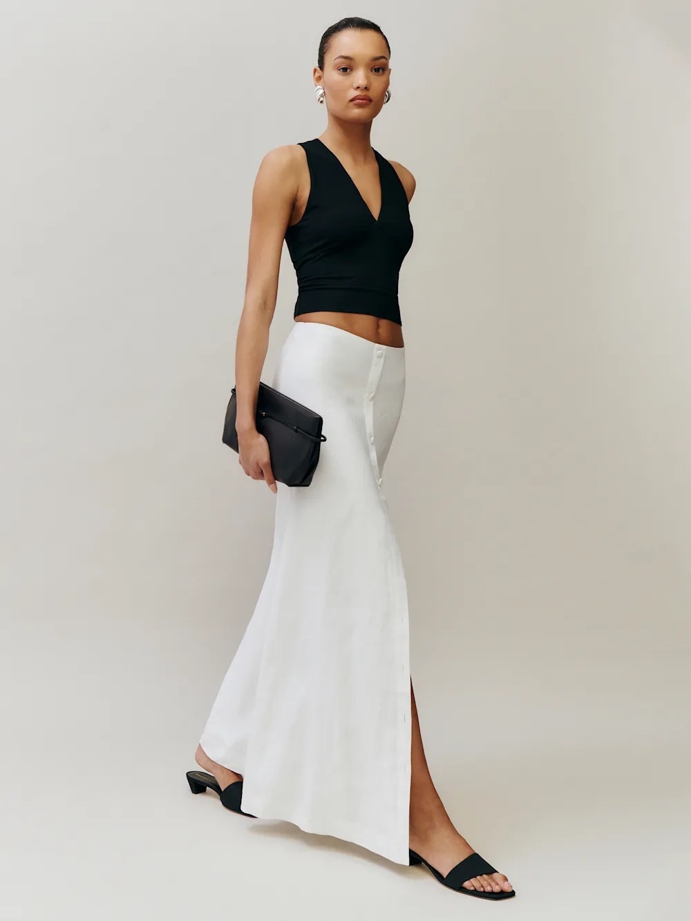 Reformation Andi Linen Maxi Skirt White Linen 4